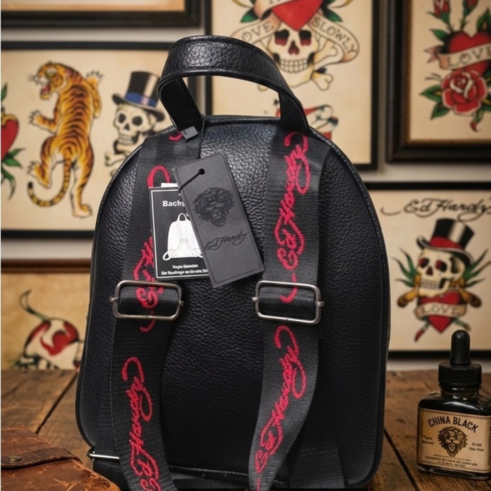 Ed Hardy Vibrant Black and Multicolor Backpack - Picture 4 of 6
